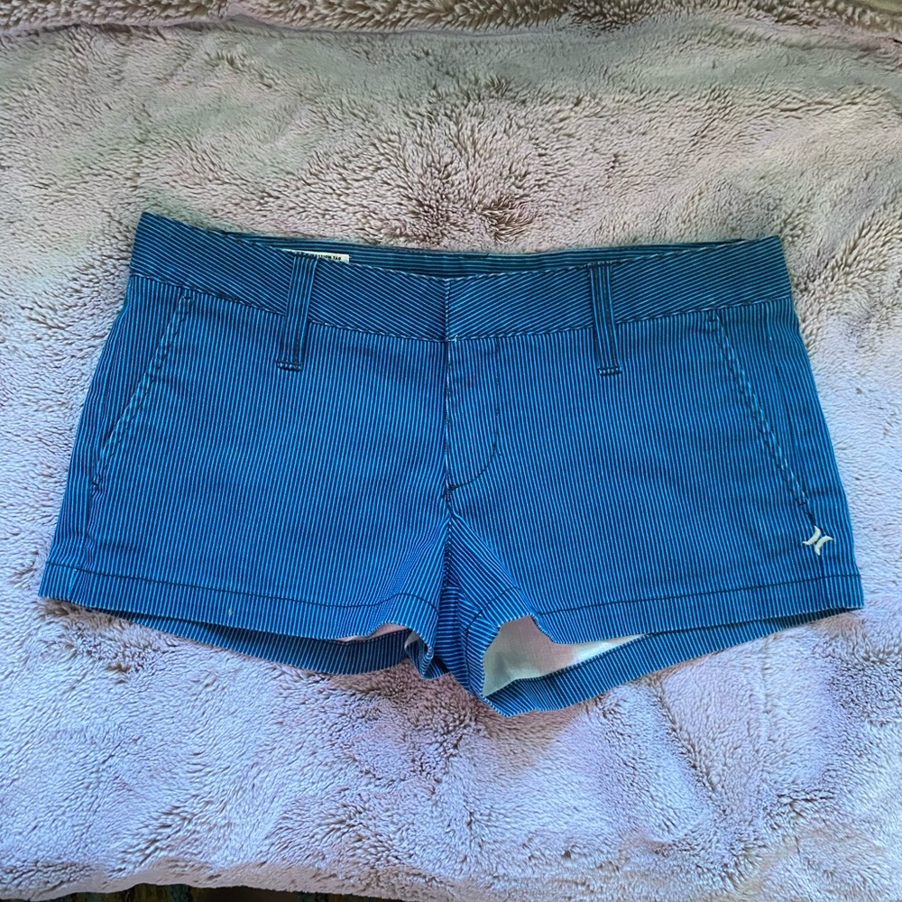 Hurley blue striped low rise shorts